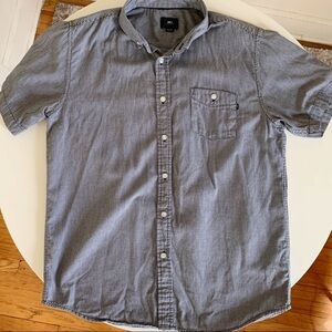 Obey Cotton Short Sleeve Button Down Shirt Black White Men’s Size Medium